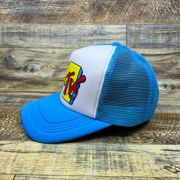 MTV Beavis And Butthead Mens Trucker Hat Blue Snapback 90s Retro TV Baseball Cap - Picture 4 of 8